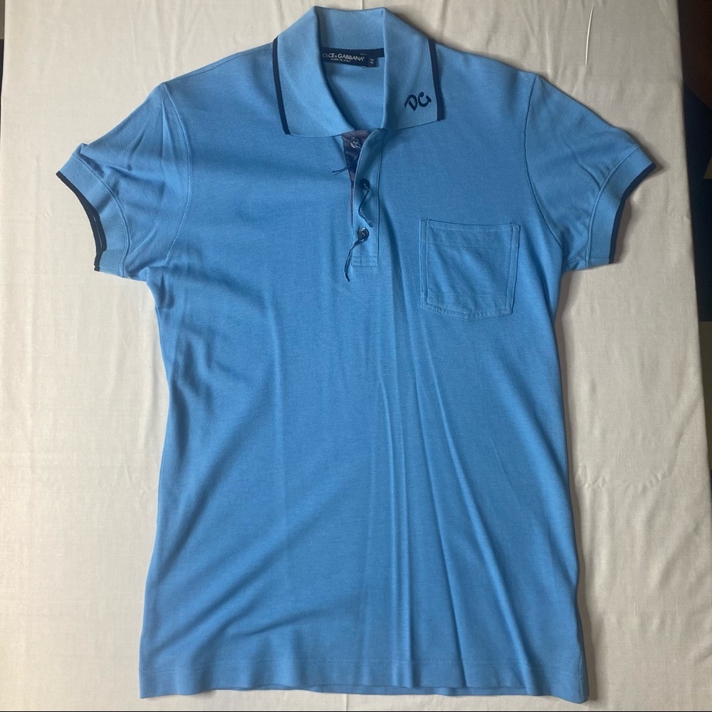 DOLCE GABBANA MEN Polo Shirt size XS Italian 44 MADE IN ITALY Cotton/Silk Blend
